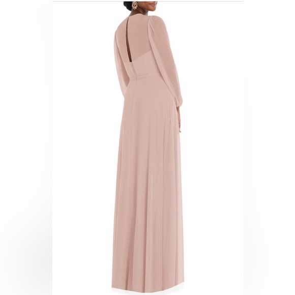 Dessy Collection Long Sleeve Evening Gown Item # 7083792 Toasted Sugar - Picture 2 of 8